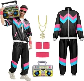 stroj-dres-czarny-lata-70-80-90-dresiarz-impreza-disco-komplet-dresowy-m