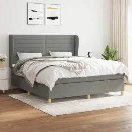 vidaxl-lozko-kontynentalne-z-materacem-ciemnoszara-tkanina-180x200-cm