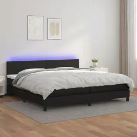 vidaxl-lozko-kontynentalne-z-materacem-i-led-czarna-ekoskora-200x200cm