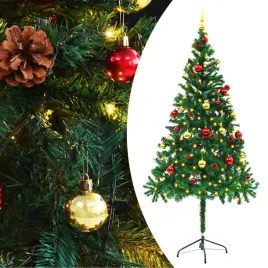vidaxl-sztuczna-choinka-z-bombkami-i-lampkami-zielona-180-cm