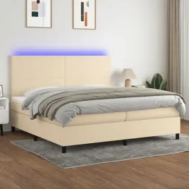 vidaxl-lozko-kontynentalne-z-materacem-kremowe-200x200-cm-tkanina