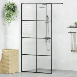 vidaxl-scianka-prysznicowa-przezroczyste-szklo-esg-100x195cm-czarna