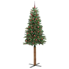 vidaxl-szczupla-choinka-zielony-210-cm-pvc-i-lite-drewno-sosnowe