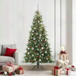 vidaxl-sztuczna-choinka-z-zawiasami-z-podstawa-zielony-210-cm-pe-i-pvc
