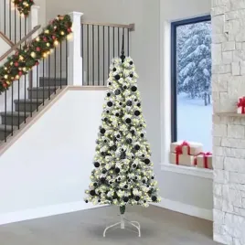 vidaxl-sztuczna-choinka-z-zawiasami-z-podstawa-zielono-bialy-240-cm