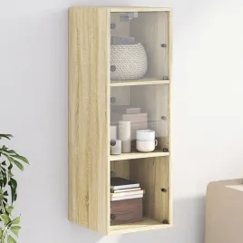 vidaxl-szafka-wiszaca-ze-szklanymi-drzwiami-dab-sonoma-35x37x100-cm