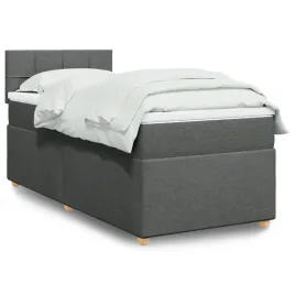 vidaxl-lozko-kontynentalne-z-materacem-ciemnoszara-tkanina-100x200-cm
