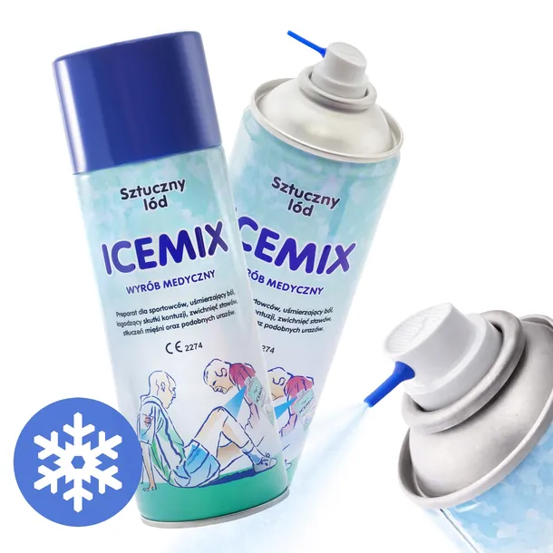 Spray chłodzący w aerozolu Suchy Lód Sztuczny Lód w Sprayu Icemix | 400 ml