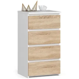 komoda-cl4-pk-biala-dab-sonoma-akord-furniture-factory-kommcl4weisssonp