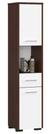 regal-lazienka-fin-slupek-30-2d-1sz-1w-140cm-venge-bialy-akord-furniture