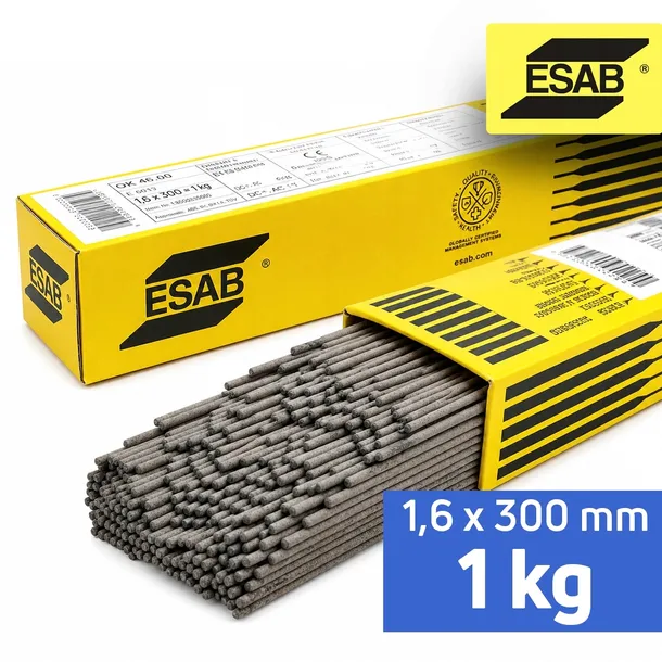 Elektrody rutylowe różowa 6013 ESAB OK 46.00 E6013 | fi 1,6 x 300 mm 1kg