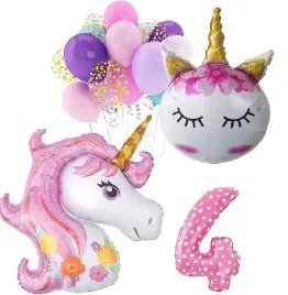 balony-zestaw-urodziny-4-latka-jednorozec-unicorn