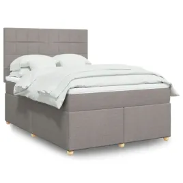 vidaxl-lozko-kontynentalne-z-materacem-taupe-tkanina-160x200-cm