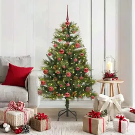 vidaxl-sztuczna-choinka-z-zawieszkami-zielony-150-cm