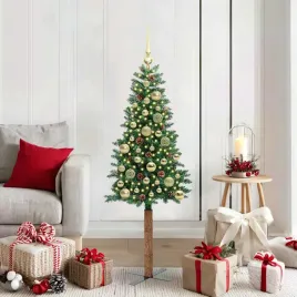 vidaxl-szczupla-choinka-zielony-150-cm-pvc-i-lite-drewno-sosnowe