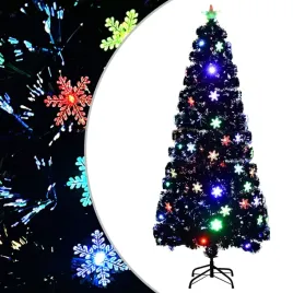 vidaxl-choinka-ze-sniezynkami-led-czarna-180-cm-swiatlowodowa