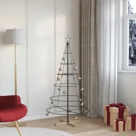 vidaxl-choinka-stozkowa-swiateczna-z-podstawa-czarny-150-cm-stal