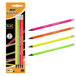 bic-olowek-evolution-fluo-z-gumka-4-szt
