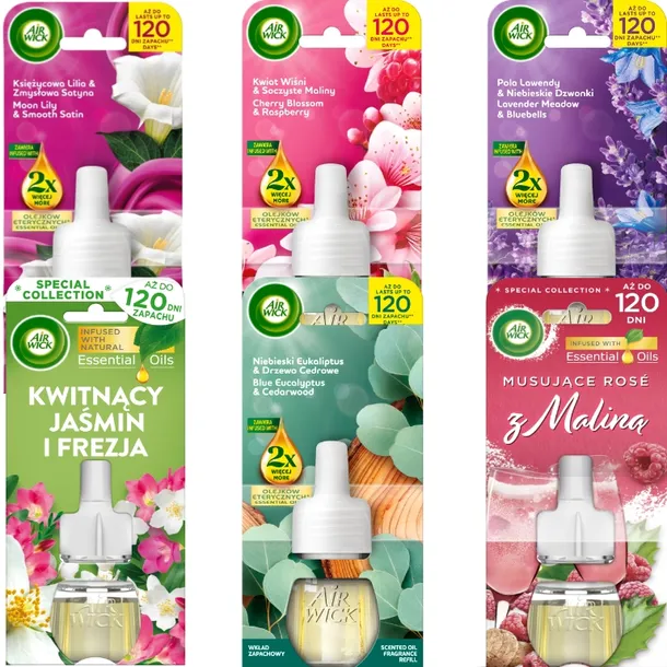 AIR WICK WKŁADY DO ELEKTRYCZNEGO ODŚWIEŻACZA POWIETRZA 6X 19ML ZESTAW MIX