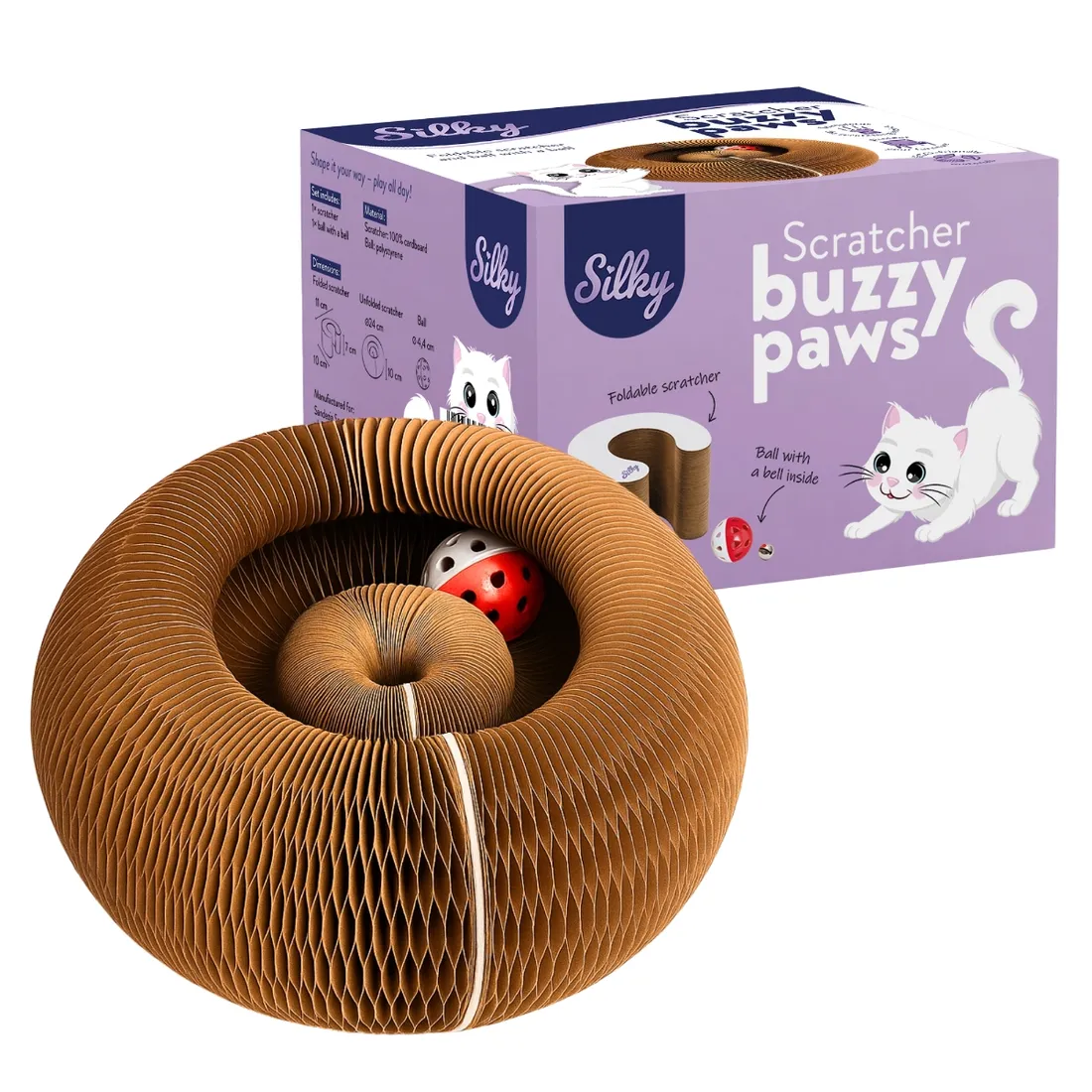 silky-drapak-buzzy-paws-scratcher