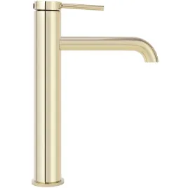 bateria-umywalkowa-stojaca-wysoka-rea-spot-zlota-28-cm