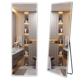 duze-lustro-stojace-led-prostokatne-rea-classico-50x160-cm-czarna-rama