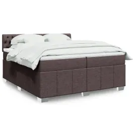 vidaxl-lozko-kontynentalne-z-materacem-brazowe-tkanina-200x200-cm