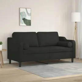 vidaxl-2-osobowa-sofa-z-poduszkami-czarna-140-cm-tkanina