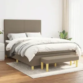 vidaxl-lozko-kontynentalne-z-materacem-taupe-tkanina-140x200-cm