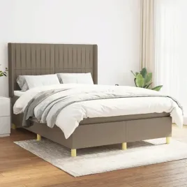 vidaxl-lozko-kontynentalne-z-materacem-taupe-tkanina-140x200-cm
