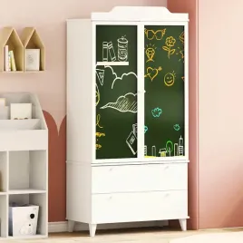 vidaxl-szafa-z-tablica-z-szuflada-bialy-material-drewnopochodny