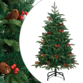 vidaxl-sztuczna-choinka-zawiasowa-z-szyszkami-i-jagodami-150-cm