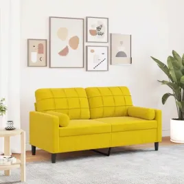 vidaxl-2-osobowa-sofa-z-poduszkami-zolta-140-cm-aksamit