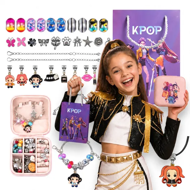 ZESTAW 36 el. BRANSOLETKI BIŻUTERIA KPOP HUNTRIX