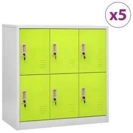 vidaxl-szafki-zamykane-5-szt-jasnoszaro-zielone-90x45x925-cm