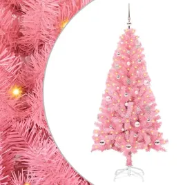 vidaxl-choinka-z-150-diodami-led-z-podstawa-rozowy-150-cm-pvc