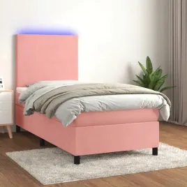 vidaxl-lozko-kontynentalne-z-materacem-i-led-rozowy-aksamit-90x200-cm
