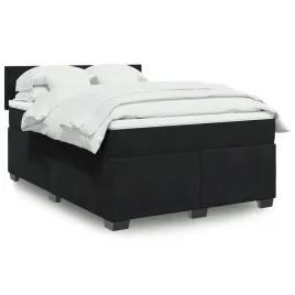 vidaxl-lozko-kontynentalne-z-materacem-czarne-160x200-cm-aksamit