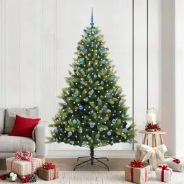 vidaxl-sztuczna-choinka-skladana-na-swieta-300-led-zielony-210-cm