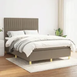 vidaxl-lozko-kontynentalne-z-materacem-taupe-tkanina-140x200-cm