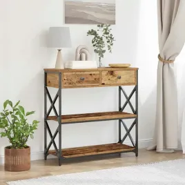 vidaxl-stol-konsolowy-z-szuflada-z-polka-stare-drewno-75-x-28-x-75-cm