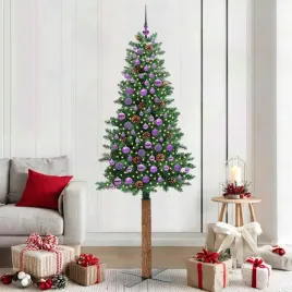 vidaxl-szczupla-choinka-zielony-210-cm-pvc-i-lite-drewno-sosnowe