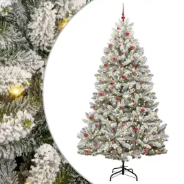 vidaxl-sztuczna-choinka-z-podstawa-zielony-i-bialy-270-cm-pvc-i-metal