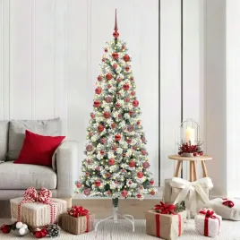 vidaxl-sztuczna-choinka-z-zawiasami-z-podstawa-zielono-bialy-180-cm