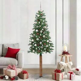 vidaxl-szczupla-choinka-zielony-210-cm-pvc-i-lite-drewno-sosnowe