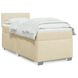 vidaxl-lozko-kontynentalne-z-materacem-kremowe-tkanina-100x200-cm