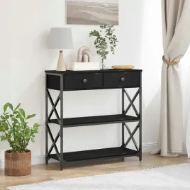 vidaxl-stol-konsolowy-z-szuflada-z-polka-czarny-dab-75-x-28-x-75-cm