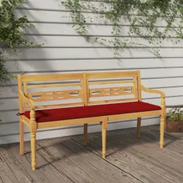 vidaxl-lawka-batavia-z-czerwony-poduszka-150-cm-lite-drewno-tekowe