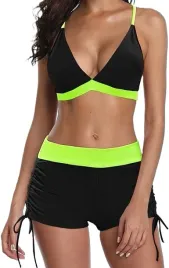bikini-damskie-dwuczesciowy-czarny-szorty-l
