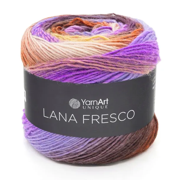 100g kolorowa włóczka 100% wełna YarnArt Lana Fresco fiolet brąz 8103